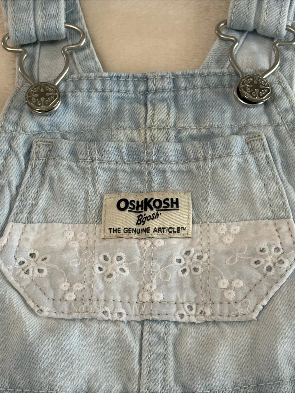 OshKosh B'gosh Baby Denim Girls Shortalls Size 9 month